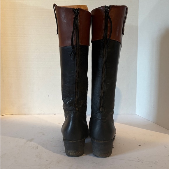Two-Tone Leather Riding Boots - Picture 3 of 7